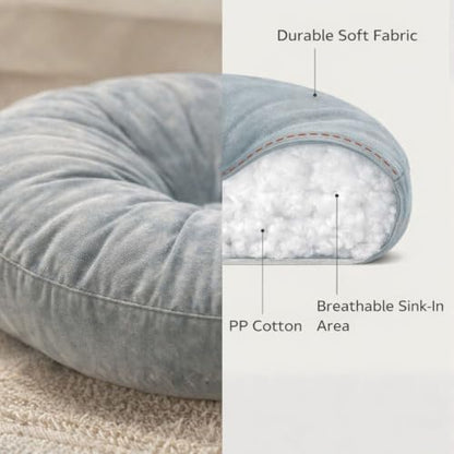 Cat Bed Pillow Cooling Soft Cushion, 20 Inches Small Round Cat Bed, Breathable Flat Pet Bed for Indoor Cats, Washable, Scratch Resistant, Comfortable Cat Bed for Senior Cats