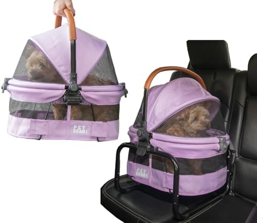 Pet Gear No-Zip View 360 Pet Carrier & Car Seat, 15", Bright Lilac