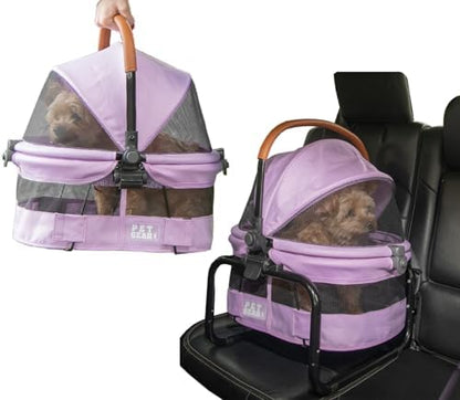 Pet Gear No-Zip View 360 Pet Carrier & Car Seat, 15", Bright Lilac