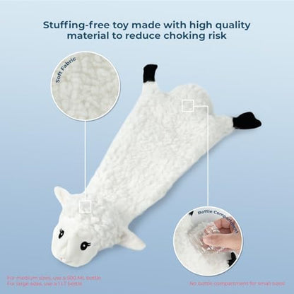 Best Pet Supplies 2-in-1 Stuffless Squeaky Dog Toy - Sheep, Small