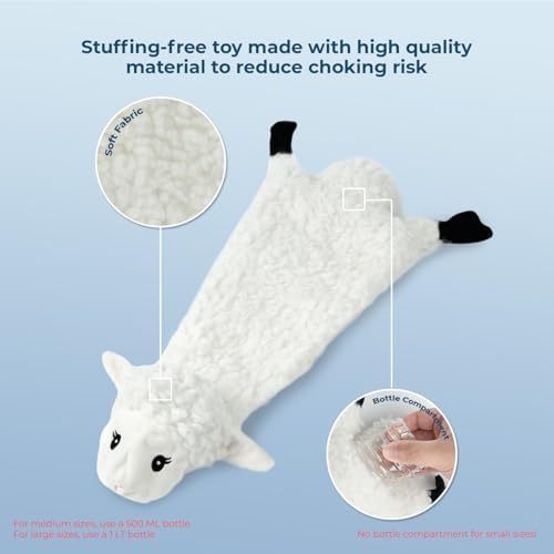 Best Pet Supplies 2-in-1 Stuffless Squeaky Dog Toy - Sheep, Large