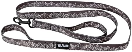 Wolfgang Heavy Duty Dog Leash, Pull-Tested to Over 800 lbs for Walking & Training, WolfMountain Print, Dual-Handle Large