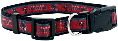 Pets First NFL Tampa Bay Buccaneers Licensed PET COLLAR, Medium - Heavy-Duty, Strong, and Durable Dog Collar. Available in 31 Football Teams and 4 Sizes