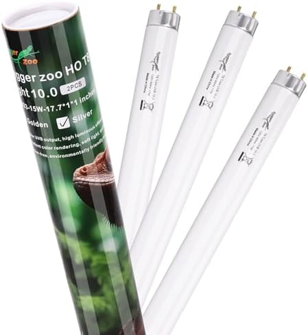 3-Pack UVB Reptile Light 10.0 Bulb 15W T8 Fluorescent Desert Lamp UVA for Bearded Dragon Tortoise Reptile & Amphibian