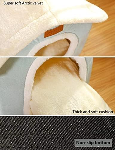 BXEBUI Dog House Indoor Memory Sponge, Foldable Dog House Kennel Bed Mat with Cushion for Small Medium Large Dogs Cats, Winter Warm Cat Nest Puppy Cave Sofa Pet Products (Medium)