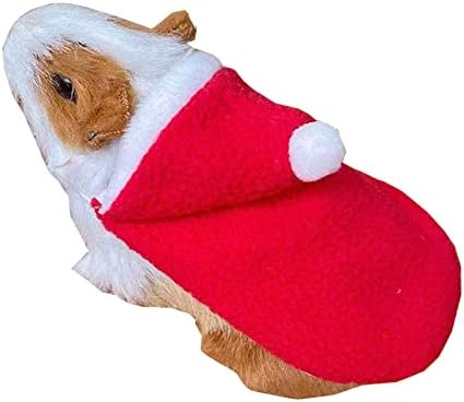 Guinea Pig Costume Christmas Hamster Outfit Warm Kitten Cape Red Ferret Cloak Santa Claus Small Pet Clothes for Hedgehog Squirrel Chinchilla Rats Gerbil Sugar Glider(X-S)…