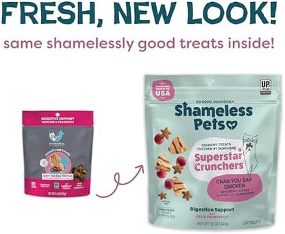 Shameless Pets Cran You Say Chicken Crunchy Cat Treats, 12 oz