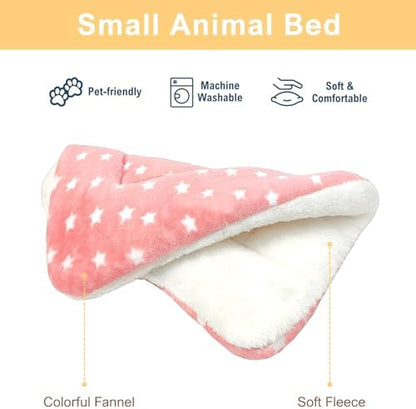 3PCS Guinea Pig Bed, Soft Rabbit Bedding, Fleece Bunny Mat
