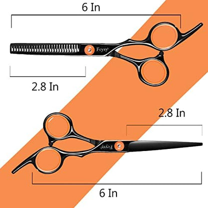 Hair Cutting Scissors Thinning Shears Kit, Fcysy Professional Hair Blending Scissor Kit, Barber Shears Haircut Salon Trimming Scissors for Women Men Pet
