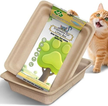 Disposable Litter Box for Cats Large: 2/4/6/8-Pack 17.5X 13.5in Leak-Proof