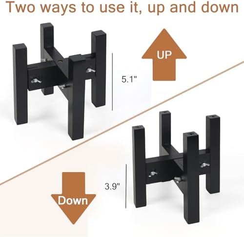 Elevated Dog Bowl Stand Adjustable Dog Food Holder 7”H Small Black