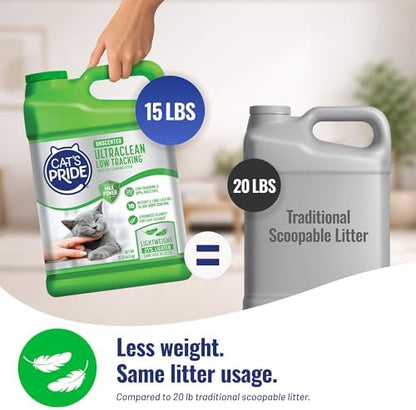 Cat's Pride UltraClean Low Tracking Powerful Clumping Litter Unscented 15lb