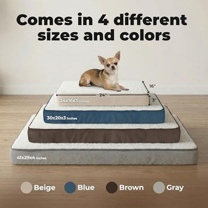 Best Pet Supplies Orthopedic Dog Bed with Memory Foam, Washable Dog Crate Mat for Small, Medium & Large Dogs, Thick Mattress for Crates, Kennels or Floor, Waterproof Pet Bed - Brown, 30 x 20 x 3