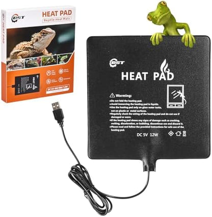 Waterproof Heating pad Plant Heating pad 8.0x8.0 Inch 12W Under Tank Terrarium Heating Mat, Reptile Heat Pad, Reptile Heating Pad for Turtle, Lizard, Hermit Crab, Frog, Snake ﻿﻿