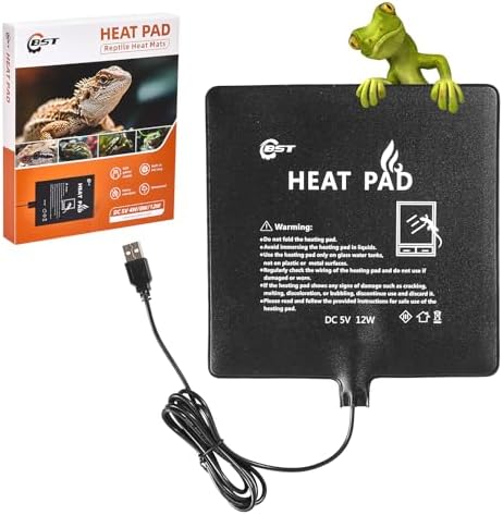 Waterproof Heating pad Plant Heating pad 8.0x8.0 Inch 12W Under Tank Terrarium Heating Mat, Reptile Heat Pad, Reptile Heating Pad for Turtle, Lizard, Hermit Crab, Frog, Snake ﻿﻿
