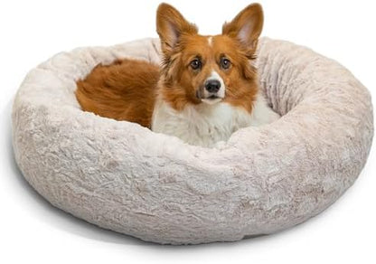 Best Friends by Sheri Original Calming Donut Dog Bed, Oyster, Medium, 30"