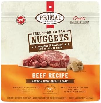 Primal Freeze Dried Raw Dog Food Nuggets, Beef, 5.5 oz