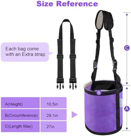 Horse Feed Bags for Grain, Breathable Muzzle Feed Bags for Horses, Universal Mesh Feedbag for Feeding Grain, Anti-Spill Design Feeder, Durable Nose Bag with Solid Bottom (Purple)