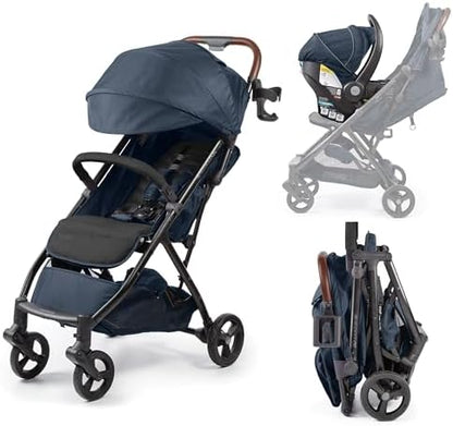 Ingenuity 3Dquickclose CS+ Compact Fold Stroller – Lightweight Stroller with Oversized Canopy, Extra-Large Storage and Compact Fold, Deep Ocean
