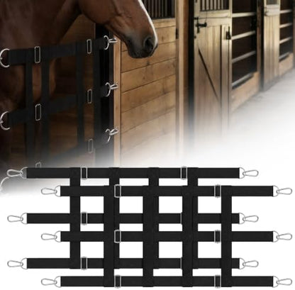 2 Pcs Stall Guards for Horses 48" x 18 " with Adjustable Strap Black