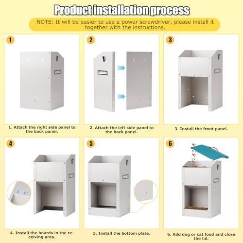 PKNYBZN Automatic Dog & Cat Feeder, 14L Outdoor Gravity Dog Feeder Use