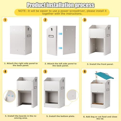 PKNYBZN Automatic Dog & Cat Feeder, 14L Outdoor Gravity Dog Feeder Use