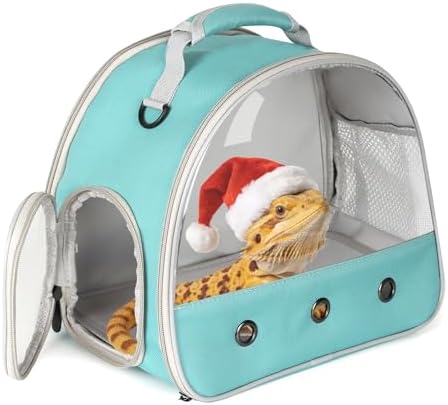 Bearded Dragon Carrier,Lizards Travel Bag, Small Animal Travel Carrier for Hedgehog Rat Parrot Bird, Portable Guinea Pig Travel Carrier for 2