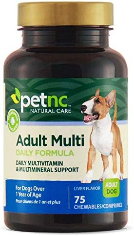 Petnc Adult Multi Chewables (75 Count), Daily Dog MultiVitamin & Multimineral Support, Includes Zinc, Magnesium & More, Supports Overall Health, For Dogs 1+ Year, Liver Flavor
