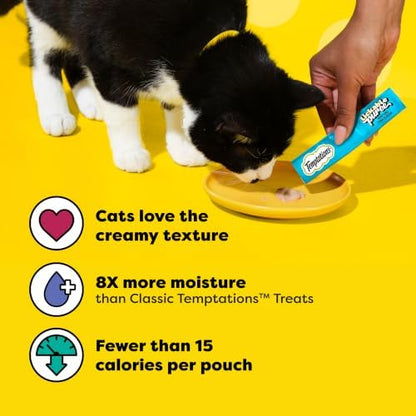 Temptations Creamy Puree Lickable Cat Treats, Tuna, 4 Count, 11 Pack