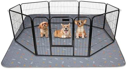 Sunheir Washable Pee Pads for Dogs 72"x72", Extra Large Reusable Puppy Pads Pet Training Pads for Dog Playpen, Waterproof Pee Pads for Puppy Playpen, Whelping Pad, Dog Playpen Indoor - Light Grey