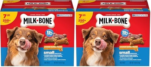 Milk-Bone Peanut Butter Flavor Naturally & Artificially Flavored Dog Biscuits - Crunchy Dog Treats - 7 Pounds (Packaging Design May Vary),(Pack of 2)