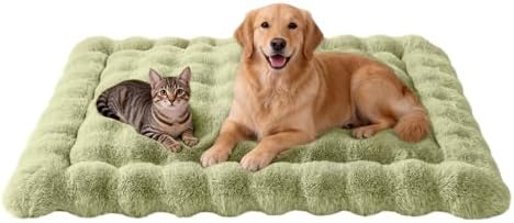 SOMAHE Plush Dog Bed Mat, Machine Washable, Large 35x27 Fruit Green