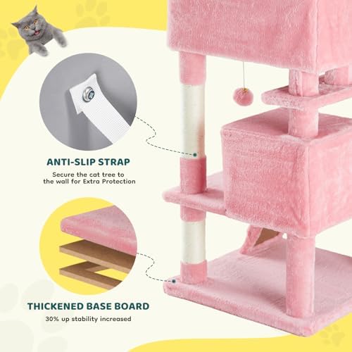 DUMOS 54 Inch Cat Tree Tower with Scratching Posts, Indoor Use