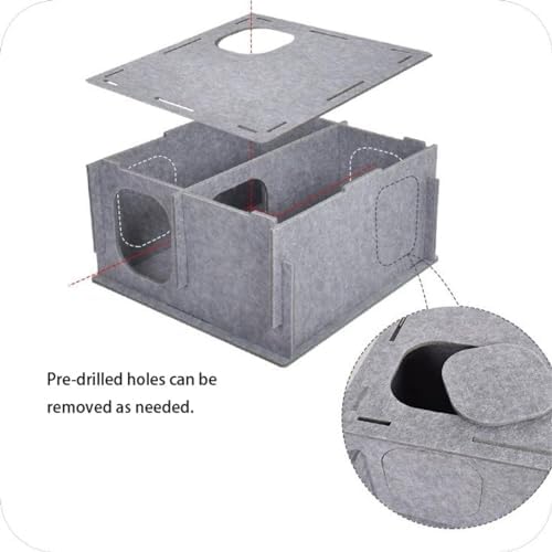 Stacking felt cat nest Cat Tunnel Bed, Cozy Hide and Seek Cat Den, All Season Useful Litter Box, Fun for Cats or Dogs, The Peekaboo Foldable Felt Cat Cave and Cube for Small Medium Large Cats