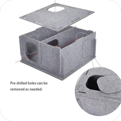 Stacking felt cat nest Cat Tunnel Bed, Cozy Hide and Seek Cat Den, All Season Useful Litter Box, Fun for Cats or Dogs, The Peekaboo Foldable Felt Cat Cave and Cube for Small Medium Large Cats
