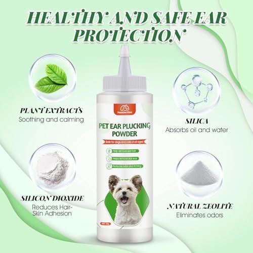 Dog Ear Powder for Hair Removal, 2 Pack of 30 g, Pet Grooming Aid
