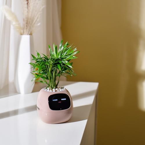 PLANTSIO Smart Pet Planter APP AI Robot Garden Flower Pot Gift, Pink