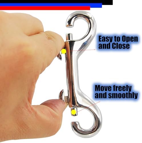 Double Ended Bolt Snaps Hook Zinc Alloy Double Trigger Metal Clips for Hanging Horse Tack Sling Feed Barns Water Buckets Linking Dog Leash Collar Leash Key Chain Horse Feeding Supplies 15 Pieces