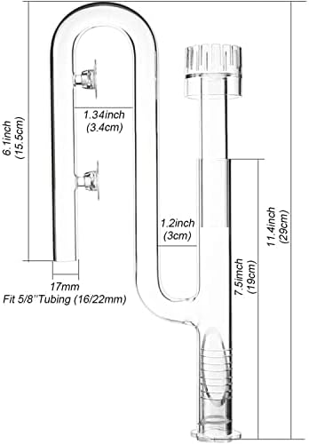FZONE Aquatic Glass Lily Pipe Set with Skimmer Inflow and Outflow for Aquarium Filter 5/8''(16/22mm) Tubing