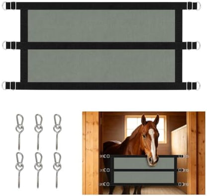 Horse Stall Guard, Adjustable Heavy Duty Soft Gate (18"x35.5"-47")