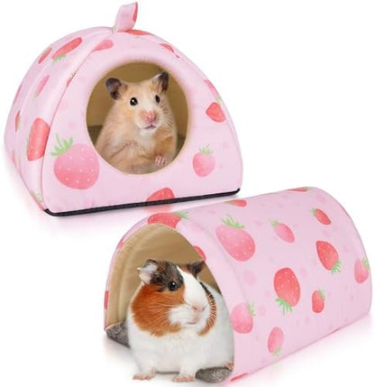 Bienbee Guinea Pig Hideout, 2 Piece Washable Set for Small Animals Small