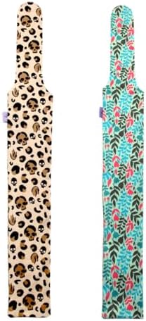 Horse Tail Bag 2 Pack – Thicker Elastic Fabric Tail Wraps for Horses, Longer-Lasting Tail Protection for Daily Grooming, Stable & Show Use (Skull &Leaves)