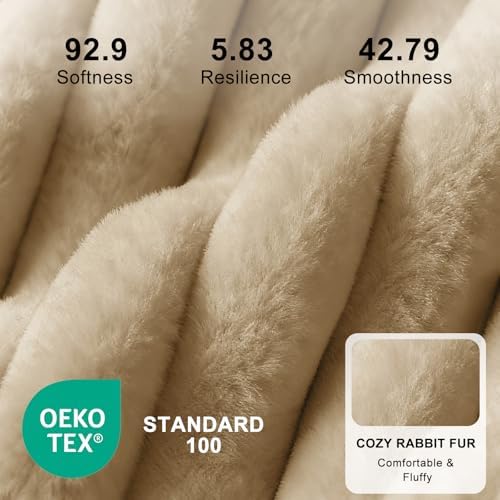 FURTIME Dog Bed Medium Size Dog, Washable Orthopedic Pet Bed with Removable Cover, Rectangle Soft Calming Sleeping Puppy Bed Durable Pet Cuddler with Anti-Slip Bottom, Beige, M Plus (30"x24"x8")