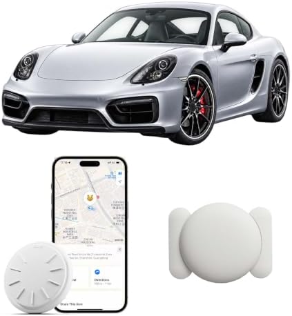 GPS Tracking Device for Vehicles No Monthly Fee,1PCS Real Time GPS Tracker for Car Work with Find My (iOS Only), Mini Car Tracker Device Hidden with Magnetic Case, White