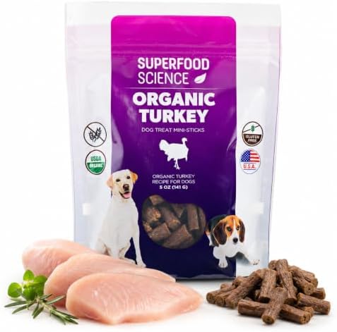 Organic Turkey Dog Treats Soft Chewy Jerky Small & Large Dog Training Bites