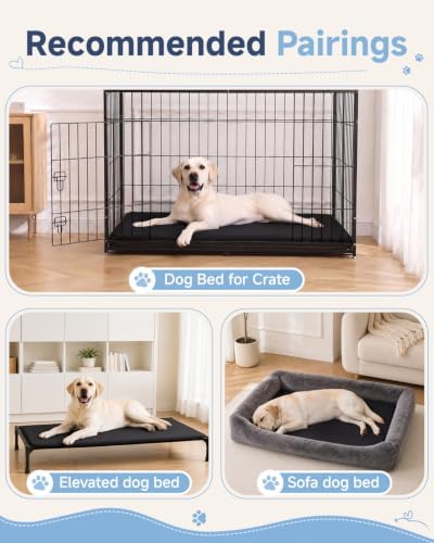 XL Large Dog Crate Pad Mat, Waterproof Wipeable Pad, 41x27, Black