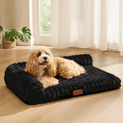 Orthopedic Large Dog Bed Furry Pet Bed, Washable Cover 42''X28''
