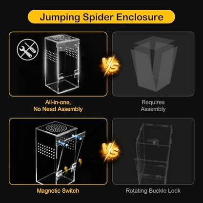 Jumping Spider Enclosure Starter Kit,Escape Proof Ocean Terrarium