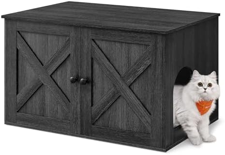 Feandrea Cat Litter Box Enclosure, End Table, 31.5 x 20.9 x 19.7 Inches