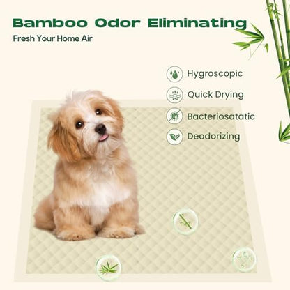 Bamboo Small Puppy Pads Pee Pads for Dogs 22"x22" 100 Count